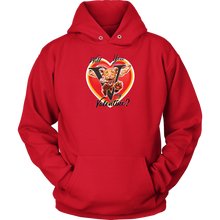 Load image into Gallery viewer, Will You V My Valentine? Super Vizsla Unisex Hoodie <3