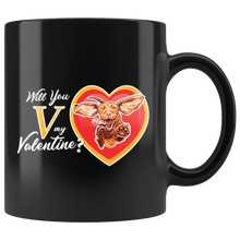 Load image into Gallery viewer, Will You V My Valentine? Super Vizsla 11oz Mug