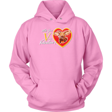 Load image into Gallery viewer, Will You V My Valentine? Super Vizsla Unisex Hoodie
