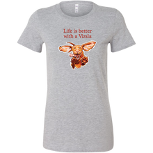 Load image into Gallery viewer, Life is better with a Vizsla - Womens shirt featuring original Hungarian Vizsla artwork