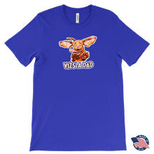 Load image into Gallery viewer, Vizsla Dad design on a men&#39;s royal blue t-shirt made in the USA
