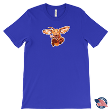 Load image into Gallery viewer, Original Super Vizsla design on the front of a men&#39;s blue t-shirt made in the USA
