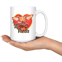 Load image into Gallery viewer, I love my Vizsla Ceramic WhIte 15oz Mug