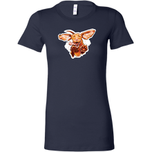 Load image into Gallery viewer, a navy blue Bella women's t-shirt with the original super vizsla dog design