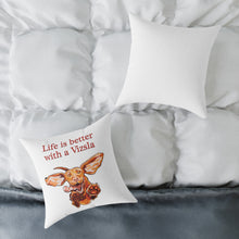 Load image into Gallery viewer, Vizsla Love Square Throw Pillow | Decorative Cushion, Dog Lover Gift, Home Decor, Pet Owner Accent, Life is Better with a Vizsla
