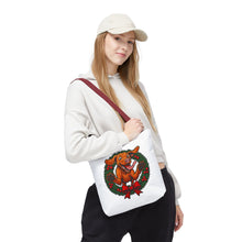 Load image into Gallery viewer, Festive Dog Tote Bag: Christmas Gift for Pet Lovers, Holiday Shopping, Eco-Friendly Reusable Bag, Cute Dog Design, Animal Lover Tote
