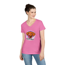 Load image into Gallery viewer, V-Neck T-Shirt Hungarian Vizsla Mom Gift - Perfect for the Vizsla Puppy and Dog Lover
