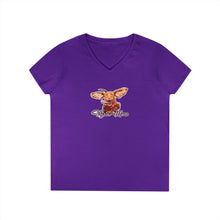 Load image into Gallery viewer, Cute Vizsla Illustration Ladies V-Neck T-Shirt
