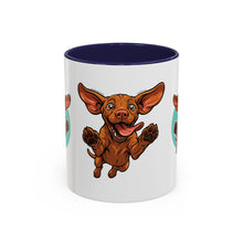 Load image into Gallery viewer, Happy Vizsla Coffee Mug – Cute Jumping V Puppy Accent Mug 11oz
