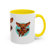 Load image into Gallery viewer, Happy Vizsla Coffee Mug – Cute Jumping V Puppy Accent Mug 11oz
