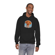 Load image into Gallery viewer, 'Cloudy With A Chance Of NOPE'  Vizsla Dog Portrait Hoodie
