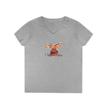 Load image into Gallery viewer, Cute Vizsla Illustration Ladies V-Neck T-Shirt
