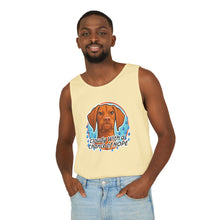 Load image into Gallery viewer, Cloudy With a Chance of Nope Dog Tank Top | Vizsla vs Rain Illustration
