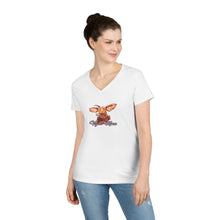 Load image into Gallery viewer, Cute Vizsla Illustration Ladies V-Neck T-Shirt
