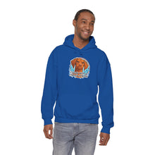 Load image into Gallery viewer, 'Cloudy With A Chance Of NOPE'  Vizsla Dog Portrait Hoodie
