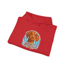 Load image into Gallery viewer, 'Cloudy With A Chance Of NOPE'  Vizsla Dog Portrait Hoodie

