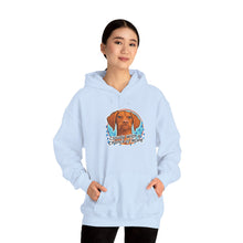 Load image into Gallery viewer, 'Cloudy With A Chance Of NOPE'  Vizsla Dog Portrait Hoodie
