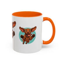 Load image into Gallery viewer, Happy Vizsla Coffee Mug – Cute Jumping V Puppy Accent Mug 11oz
