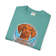 Load image into Gallery viewer, Cloudy With a Chance of NOPE Dog Face T-shirt | Vizsla Weather Tee
