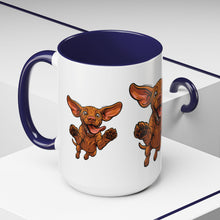 Load image into Gallery viewer, Happy Jumping Vizsla Mug | Accent Coffee Mug 11oz 15oz

