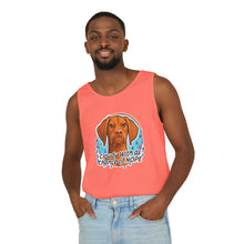 Load image into Gallery viewer, Cloudy With a Chance of Nope Dog Tank Top | Vizsla vs Rain Illustration
