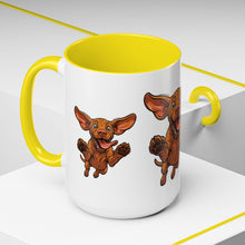 Load image into Gallery viewer, Happy Jumping Vizsla Mug | Accent Coffee Mug 11oz 15oz
