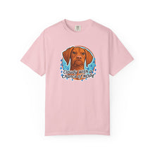 Load image into Gallery viewer, Cloudy With a Chance of NOPE Dog Face T-shirt | Vizsla Weather Tee
