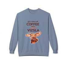 Load image into Gallery viewer, Life Is Better With Coffee and Vizsla Sweatshirt | Vizsla Dog Coffee Design
