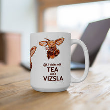 Load image into Gallery viewer, Vizsla Lover Mug - Cute Tongue-Out Hungarian Vizsla Dog Ceramic Tea and Coffee Cup (11oz/15oz)
