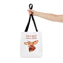 Load image into Gallery viewer, Life is Better with a Vizsla Tote Bag | Dog Lover Puppy Illustration
