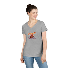 Load image into Gallery viewer, Cute Vizsla Illustration Ladies V-Neck T-Shirt
