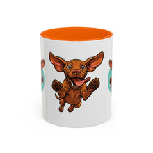 Load image into Gallery viewer, Happy Vizsla Coffee Mug – Cute Jumping V Puppy Accent Mug 11oz
