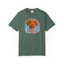 Load image into Gallery viewer, Cloudy With a Chance of NOPE Dog Face T-shirt | Vizsla Weather Tee
