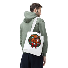 Load image into Gallery viewer, Festive Dog Tote Bag: Christmas Gift for Pet Lovers, Holiday Shopping, Eco-Friendly Reusable Bag, Cute Dog Design, Animal Lover Tote
