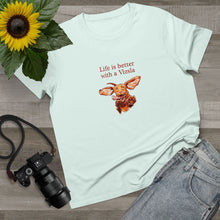 Load image into Gallery viewer, Life is better with a Vizsla - Womens Triblend T shirt for Hungarian Vizsla dog lovers
