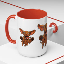 Load image into Gallery viewer, Happy Jumping Vizsla Mug | Accent Coffee Mug 11oz 15oz
