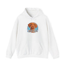 Load image into Gallery viewer, 'Cloudy With A Chance Of NOPE'  Vizsla Dog Portrait Hoodie
