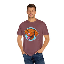 Load image into Gallery viewer, Smiling Happy Vizsla Puppy Lover T-shirt, Unisex Pet Apparel, Gift for Vizsla Owners, Fun V T-Shirt, Casual Wear for Vizsla Dog Dad
