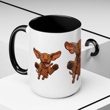 Load image into Gallery viewer, Happy Jumping Vizsla Mug | Accent Coffee Mug 11oz 15oz
