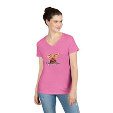 Load image into Gallery viewer, Cute Vizsla Illustration Ladies V-Neck T-Shirt
