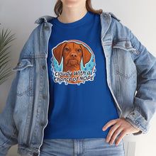Load image into Gallery viewer, Cloudy with a Chance of Nope Dog Tee | Cute Vizsla Weather Graphic
