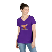 Load image into Gallery viewer, Cute Vizsla Illustration Ladies V-Neck T-Shirt
