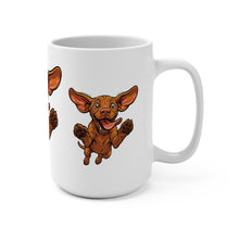 Load image into Gallery viewer, Happy Jumping Vizsla Dog Mug | Cute V Puppy Illustration, Ceramic 15oz
