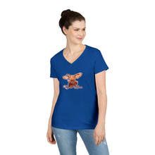Load image into Gallery viewer, Cute Vizsla Illustration Ladies V-Neck T-Shirt
