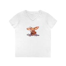Load image into Gallery viewer, Vizsla Mom - Womens V Neck Shirt for Vizsla Dog Lovers, Fun Gift for Moms, Casual Wear, Birthday Present, Holiday Apparel
