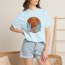 Load image into Gallery viewer, Cloudy With a Chance of NOPE Dog Face T-shirt | Vizsla Weather Tee
