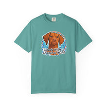 Load image into Gallery viewer, Cloudy With a Chance of NOPE Dog Face T-shirt | Vizsla Weather Tee
