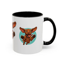 Load image into Gallery viewer, Happy Vizsla Coffee Mug – Cute Jumping V Puppy Accent Mug 11oz
