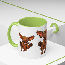 Load image into Gallery viewer, Happy Jumping Vizsla Mug | Accent Coffee Mug 11oz 15oz
