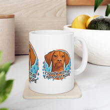 Load image into Gallery viewer, Vizsla Dog Mug  "Cloudy With a Chance of NOPE" Ceramic Coffee Cup (11oz &amp; 15oz)

